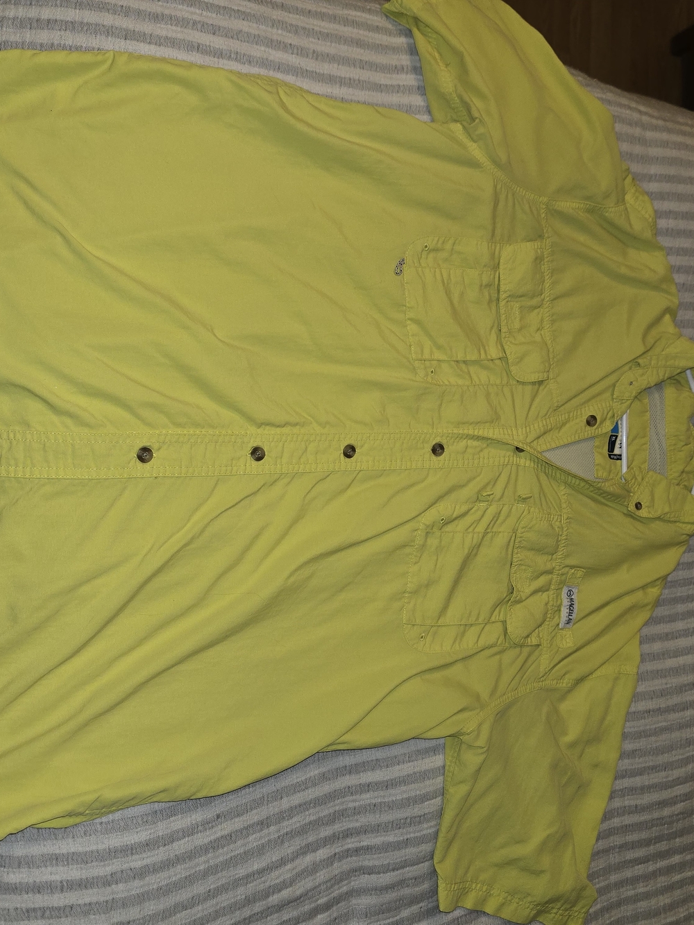Magellan Men's Short Sleeve Shirt Jacket - Yellow XL